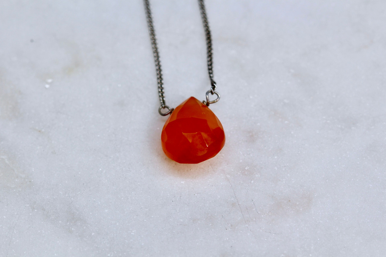 Carnelian Heart Necklace | Gogo Lush