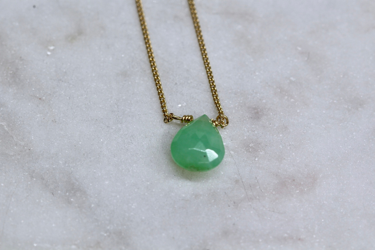 Sage Green Crystal Vintage Look Necklace
