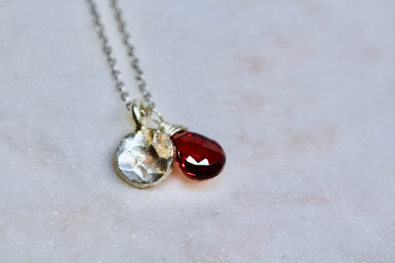 Red Garnet Heart Pendant 925 Sterling Silver Birthstone Necklace for Women  Girls | eBay