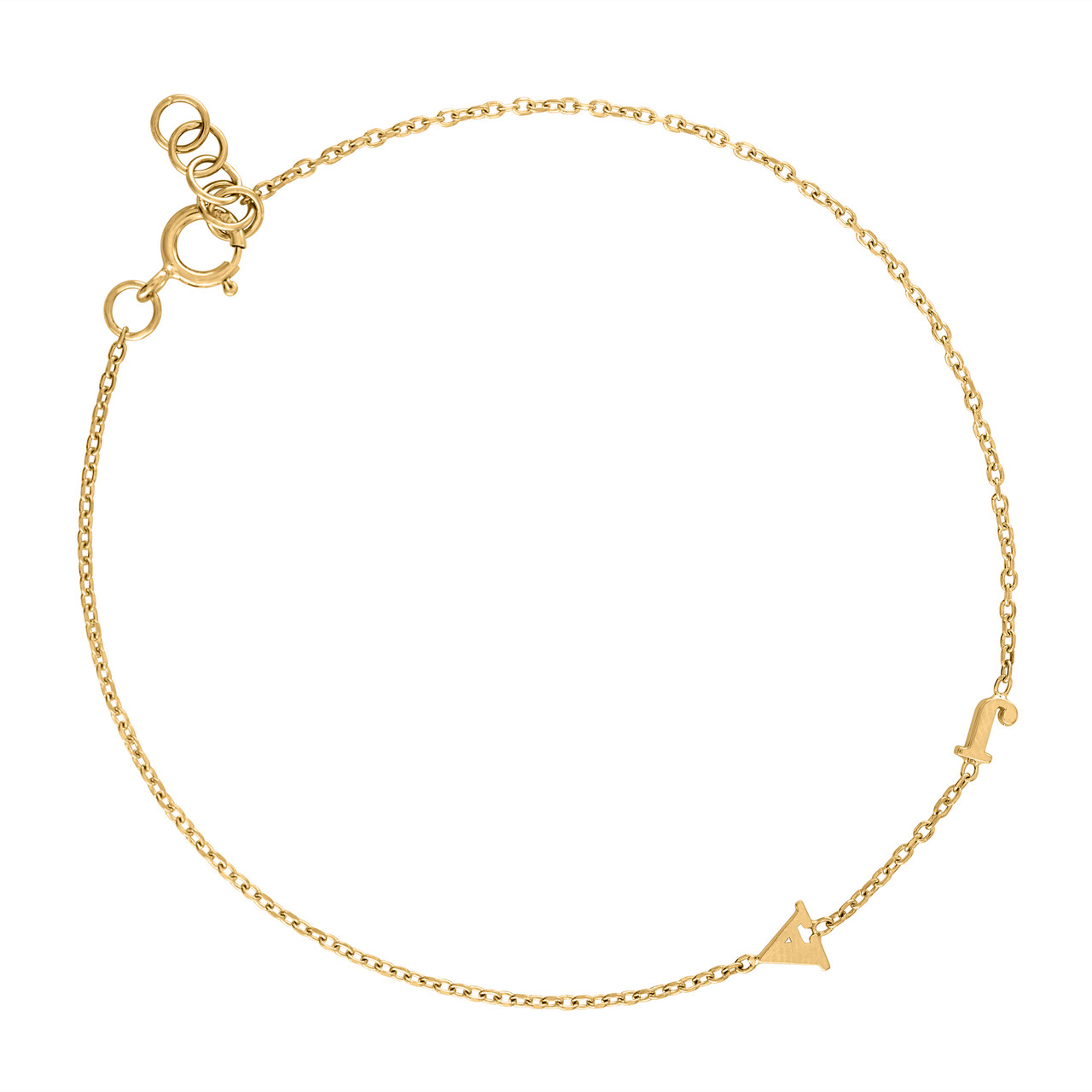 Single Letter Gold Bracelet