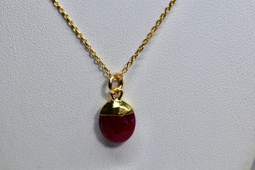 Genuine Ruby Necklace, Ruby Necklace, Ruby Necklace Gold, Ruby Necklace for Women, July Birthstone, Red Stone Necklace, Ruby Jewelry, GN7