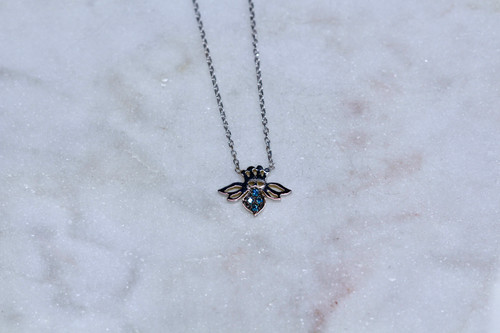 Big Crystal Bee Pendant Necklace in Gold | Lisa Angel Jewellery
