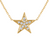 Diamond Star Necklace, 14K Yellow Gold Star Diamond Necklace, Pave Gold Necklace, Handmade Star Necklace Pendant