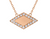 Unique Rhombus Diamond Necklace, 14K Rose Gold Minimal Statement Beauty, 14K Rose Gold  Diamond Necklace Handmade 