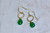 14K Yellow Gold Green Gemstone Earring