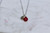 Sterling Silver Hammered Disc Ruby Pendant