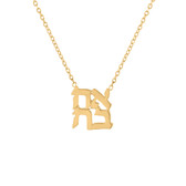 14K Solid Yellow Gold Ahava Hebrew Love Necklace, Hebrew Love Pendant, 14K Yellow Gold Layering Necklace