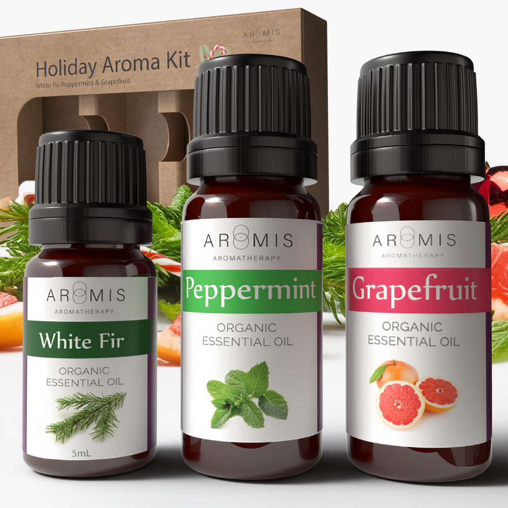 ArOmis  - Holiday Evergreen Blend Set -  3 Essential Oils Gift Kit