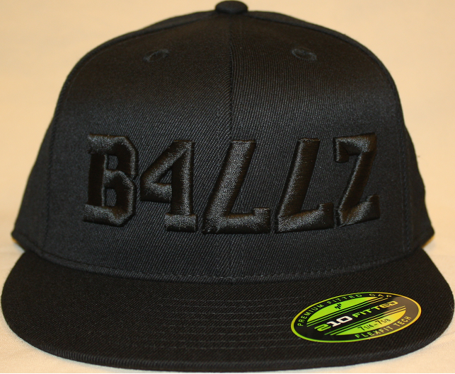 black fitted flat bill hats