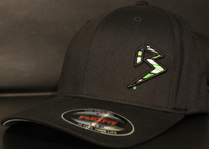 BLITZ Hat Black/Neon Green/White on all Black Curved Bill Sku # 0251C-011202