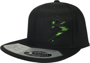 BLITZ Hat Black/Neon Green on all Black 110 Snapback
