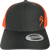 ORIGINAL B emblem Charcoal/Neon Orange RETRO TRUCKER SNAPBACK