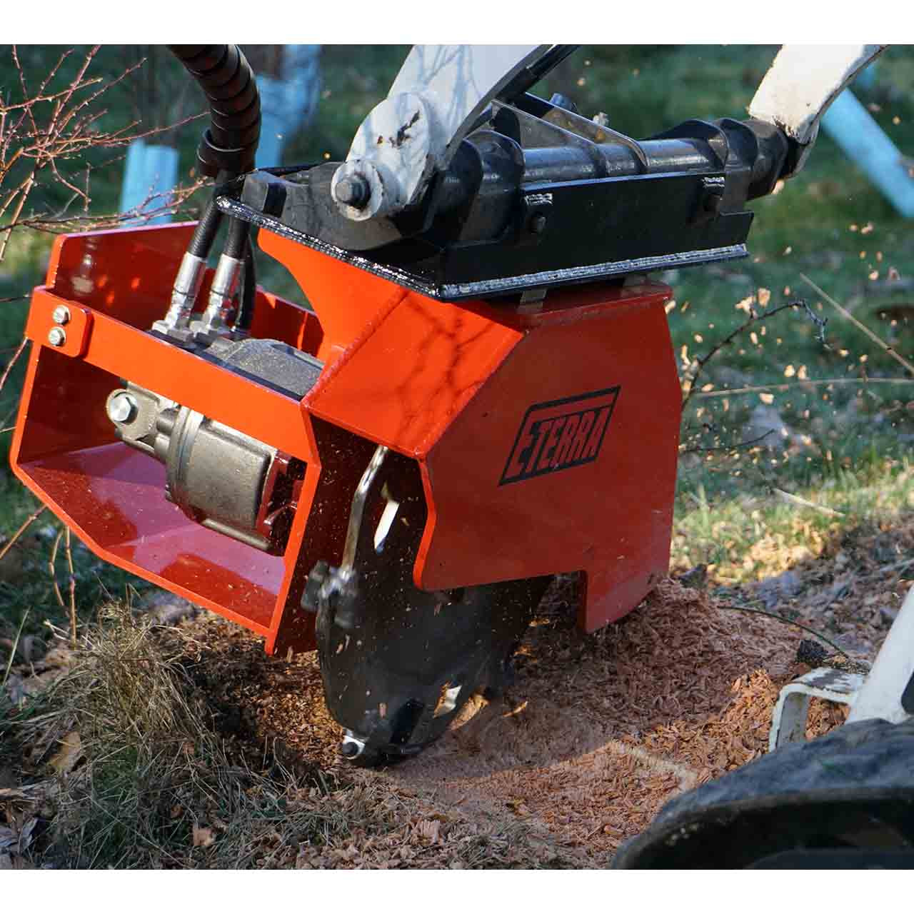 étra Vortex Mini Skid Steer Stump Grinder | Eterra Attachments