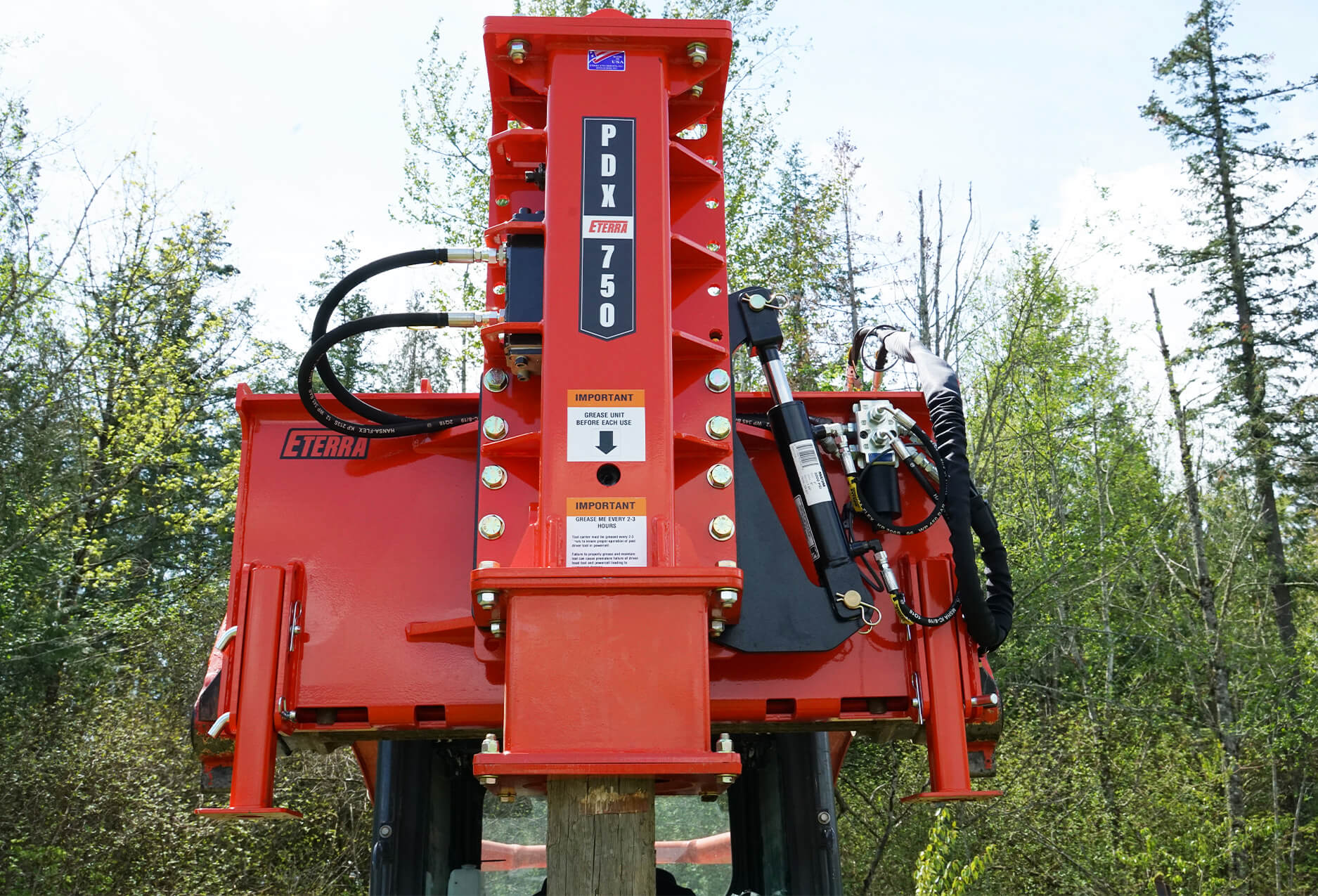 PDX 750 Post Driver Attachment Skid Steer Excavator Eterra