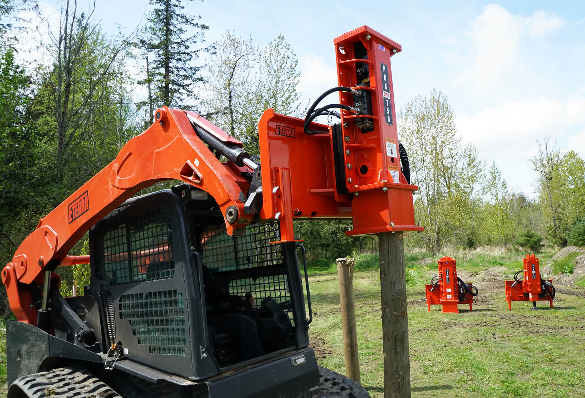 PDX750 Post Driver Attachment Skid Steer & Excavator Eterra