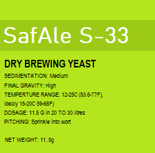 Safale S-33 Yeast