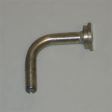 Stainless tail piece 1/4 - 90 degree bend