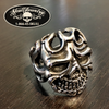 Flaming Skull Ring With A Smile On The Face