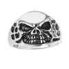 Stainless Steel Men Skull Ring With Diamond Design On Sides (#019)