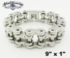 9" x 1" Stainless Steel Motorcycle Chain Bracelet - Big, Bold & Heavy - A Major Statement Piece