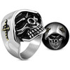 grim reaper skull ring with cross