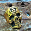 GOLD 'Don't You Forget About Me' Stainless Steel Skull Ring with Inner Face