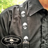 Black Suspenders w/ White Skulls Suspenders