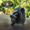 'Egyptian Lion' Stainless Steel Skull Ring