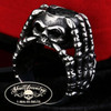 Claw and Skull Black Gemstone Ring