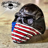 Black American Infidel Skull Ring