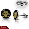 3-Tone Pirate Skull Crossbones Earrings