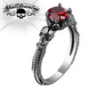 'Roxanne' Red CZ Crystal Black Gold Filled Cocktail Ring