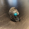 Blue stone, turquoise eagle ring 