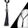 'Skulltastic' Adjustable Black Leather Necklace