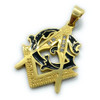 Large Gold Tone Masonic Pendant