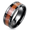 Black Wood Inlay Band Ring