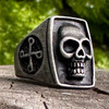Badass Gun Metal Skull Ring