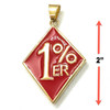 1%er pendant red and gold