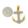 CZ Stone Gold Anchor Pendant (3 Color Options)