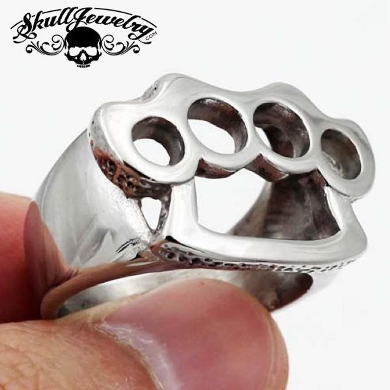 Leia Vochtig Verbeteren Street Fighting Man" Stainless Steel Knuckles Ring (#456) - SkullJewelry.com