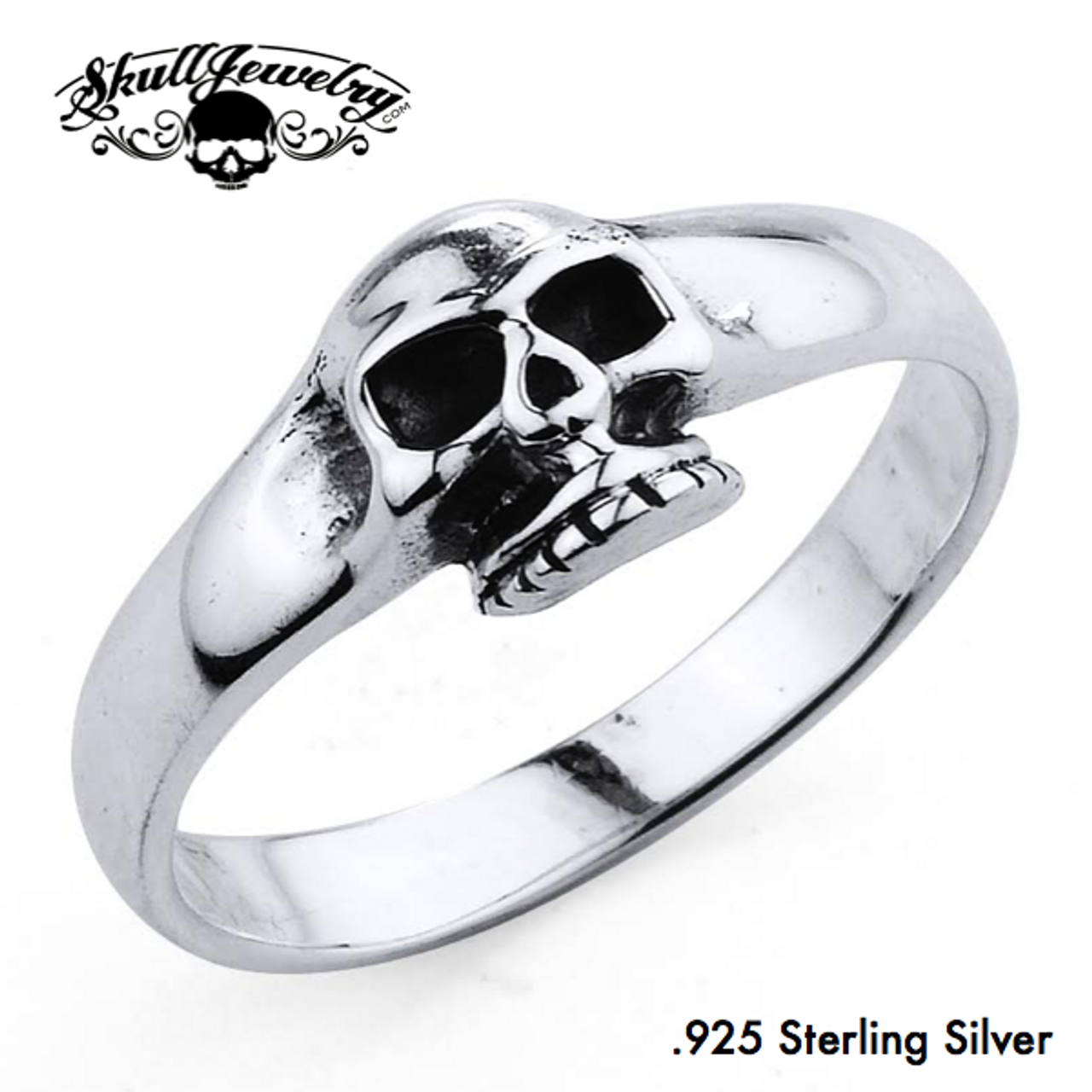 Silver Loaded Floral Armor Skull Ring – Mortis Ores