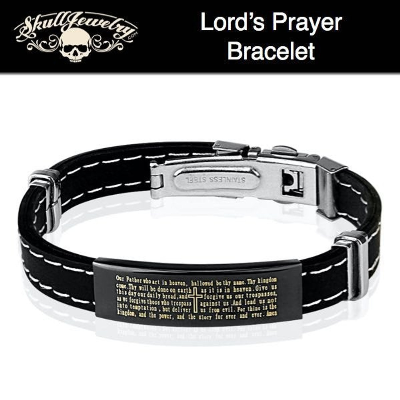 Men's Leather Lord's Prayer Adjustable Bracelet – West Coast Jewelry