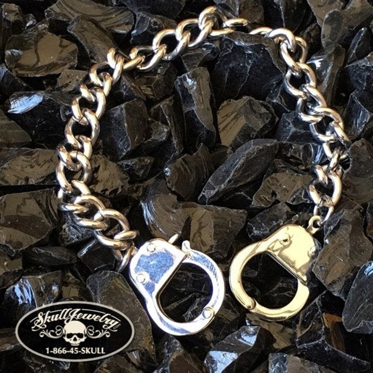 Mens Handcuff Bracelet - Handcuffs Design - 925 Sterling Silver – SilverWow™
