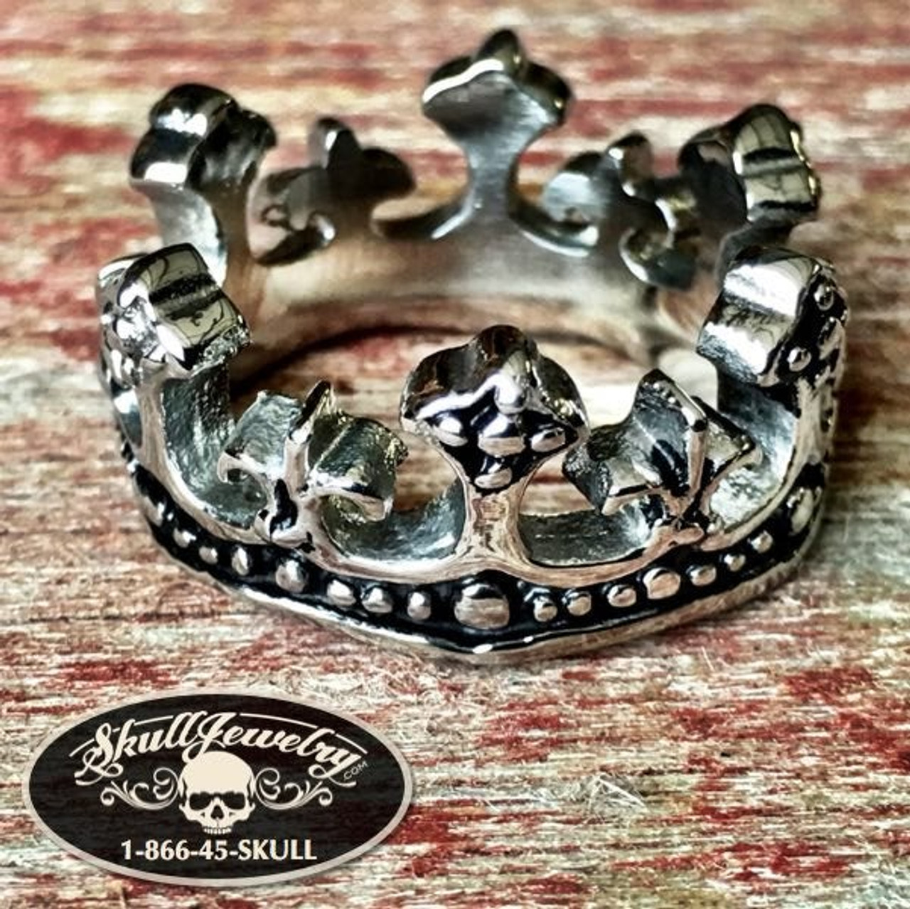 Limited Edition Silver Crowned Men's Skull Ring - Men's Rings | Lazaro SoHo