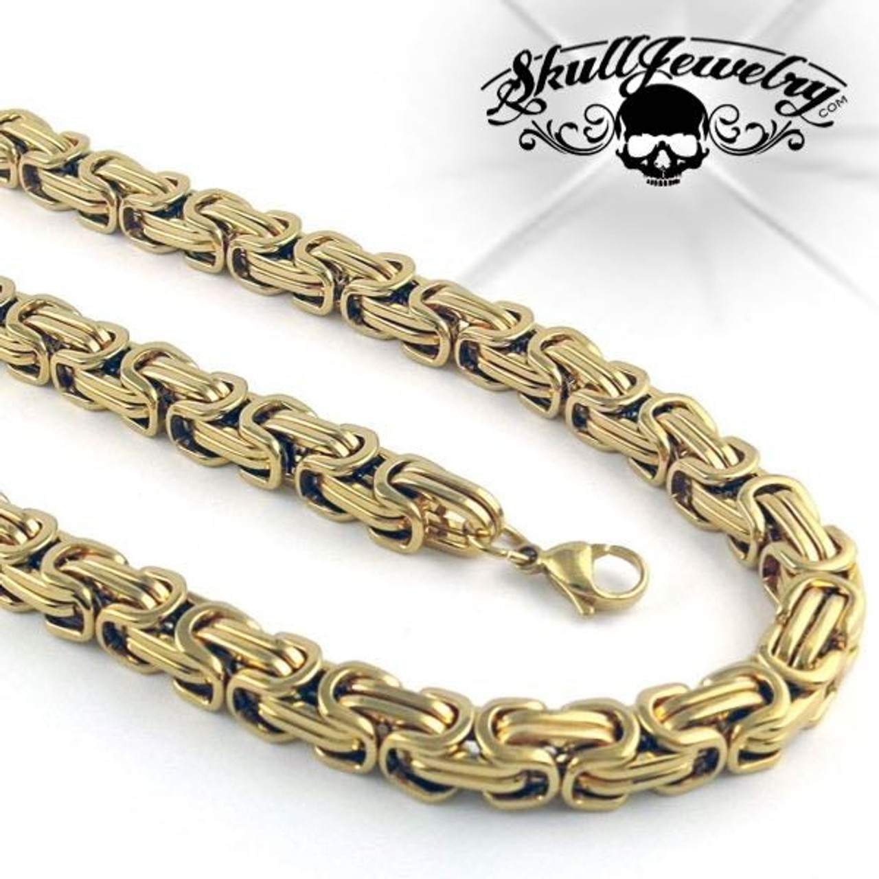 9ct Yellow Gold Byzantine Chain Necklace - London Road Jewellery