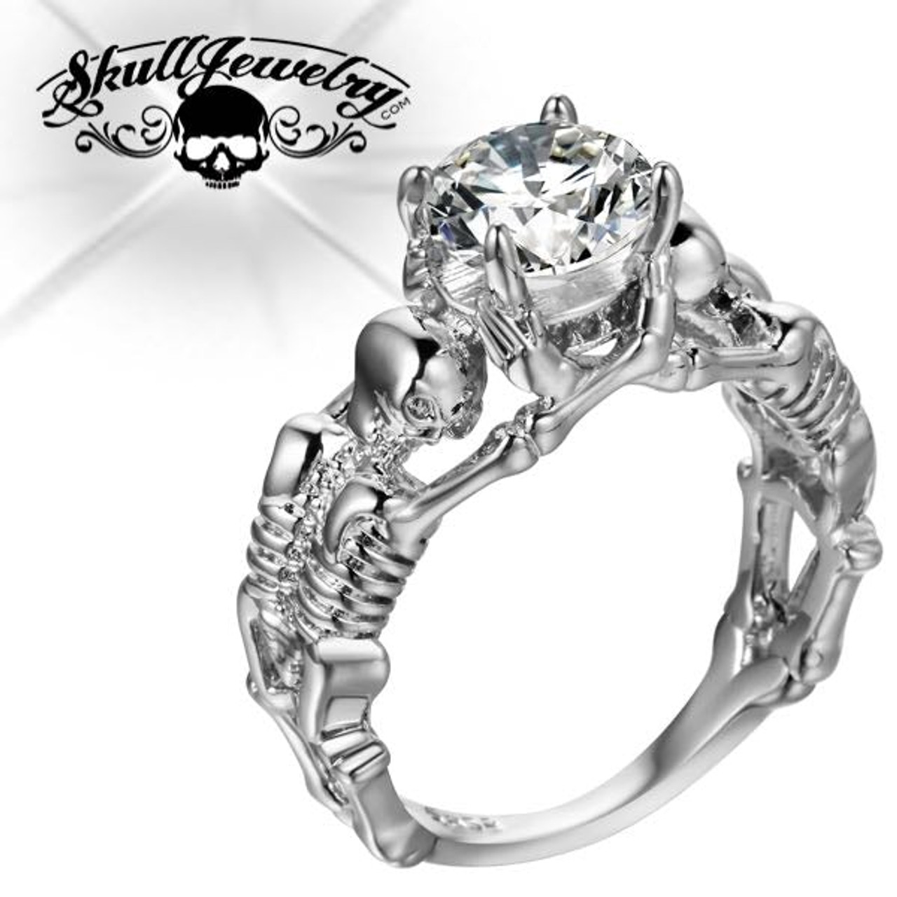 Skulls Wedding Band Ring Black Goth Punk Biker Mens Womens Ginger Lyne  Collection - Walmart.com