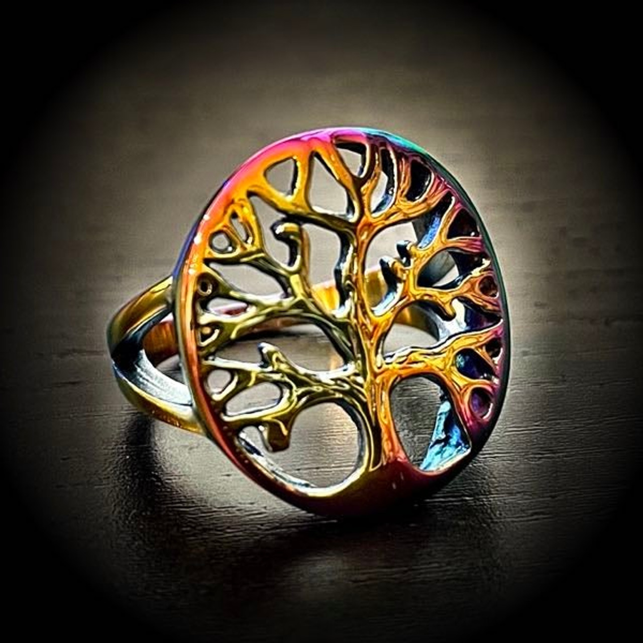 CrazyAss Jewelry Designs tree of life ring black silver, unique viking ring,  India | Ubuy