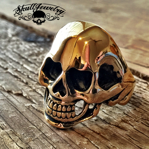 24k Pure Gold Mexican Skull Ring