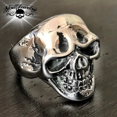 'Skully' Skull Ring With Cracks On The Sides (#468)