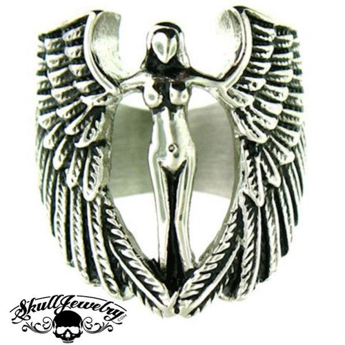 "Biker Angel" Stainless Steel Ring